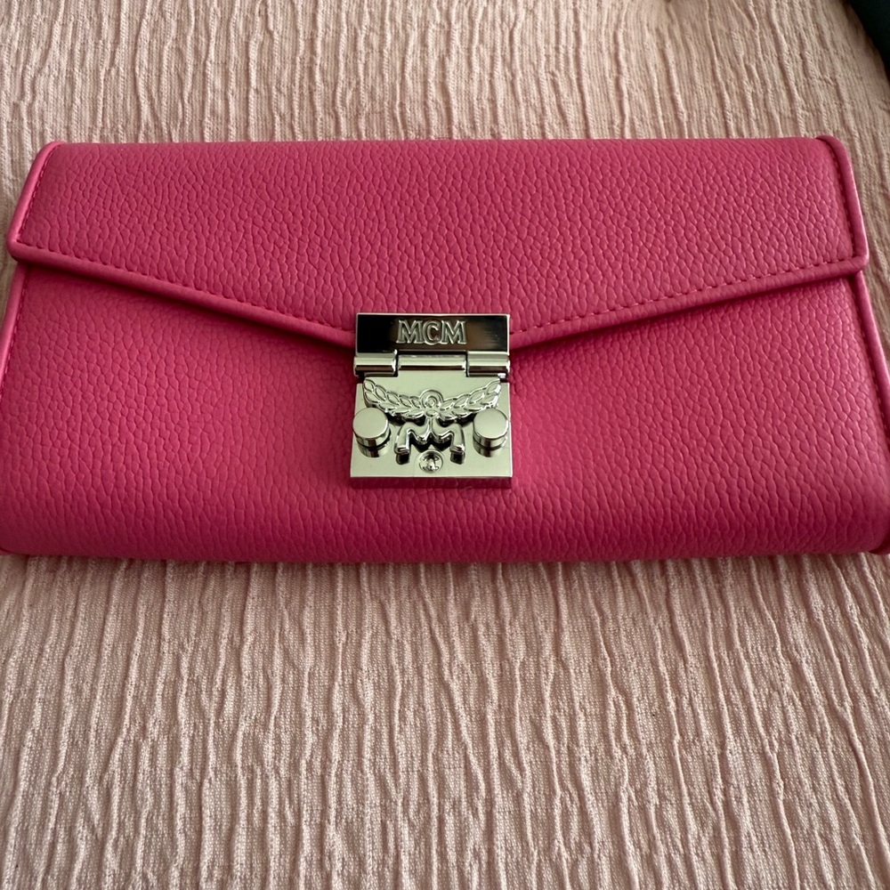 MCM Pink Wallets with Silver Accents